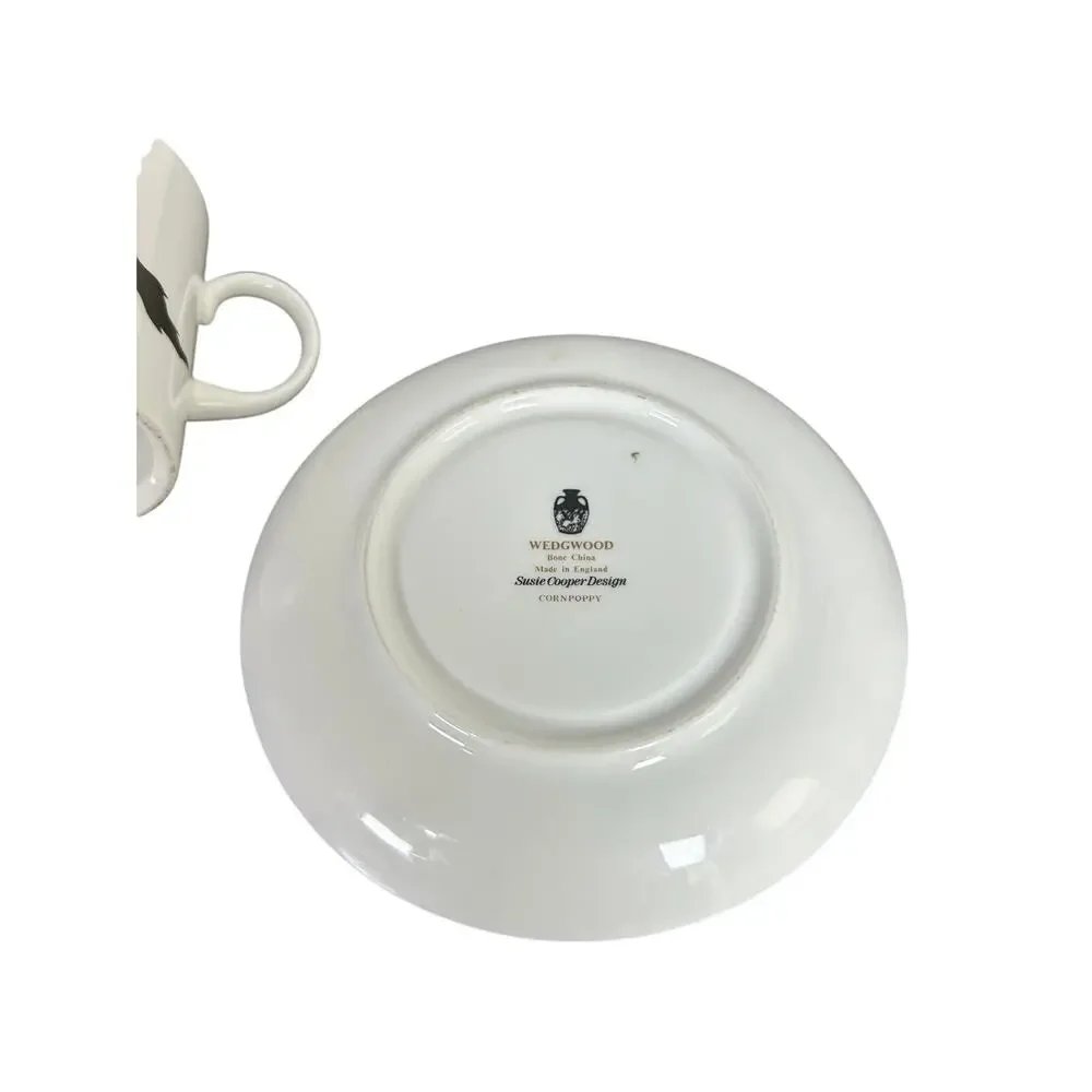 Saucer & Cup Set- Vintage Wedgewood Cornpoppy Bone China- preowned